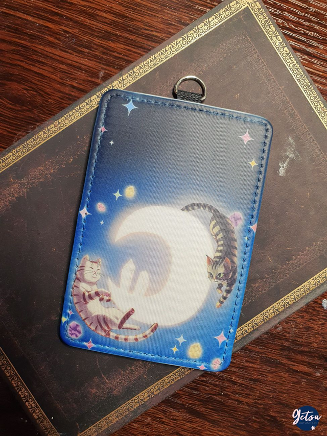 Porte-carte chats et lune
