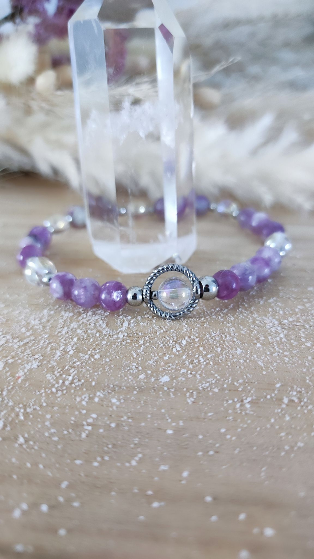 Bracelet "Anxiété" Lépidolite violette