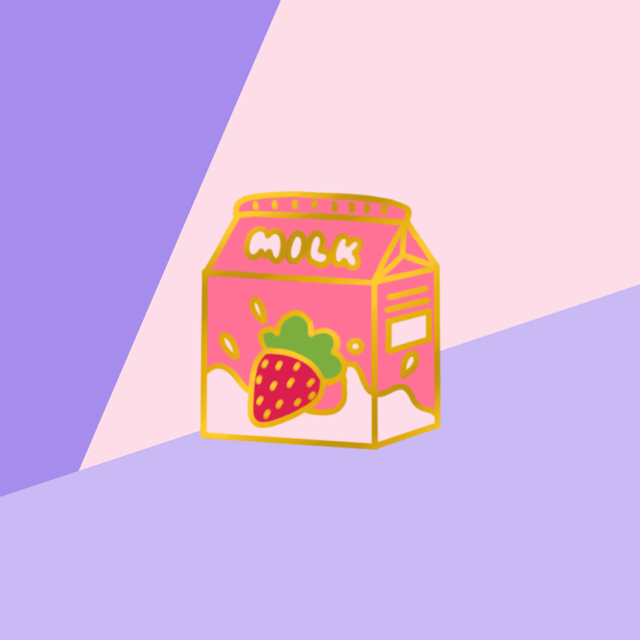Strawberry MILK enamel pin