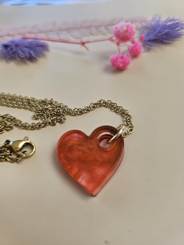 Pendentif coeur rouge