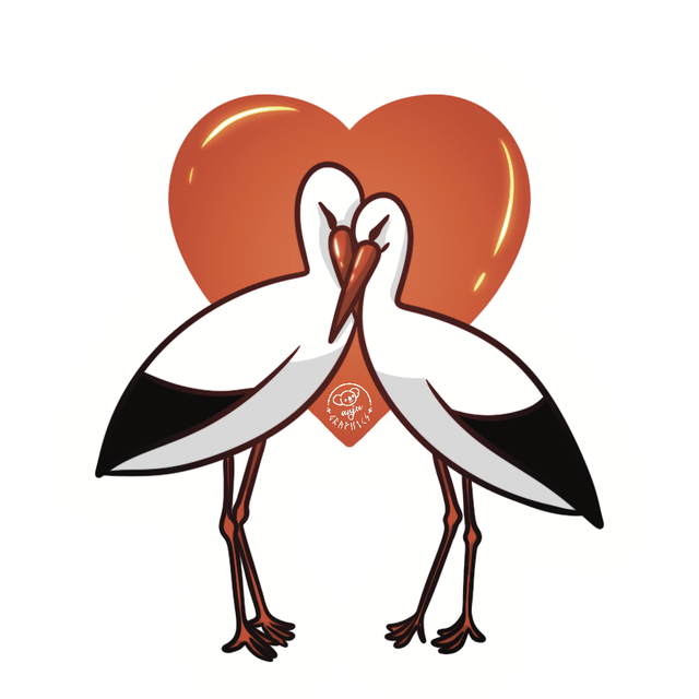 Saint Valentin Cigogne - Stickers