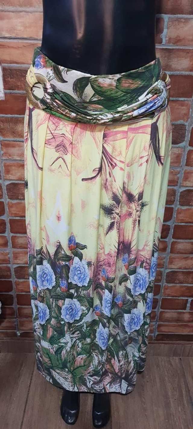 Saia Longa Estampada Malha