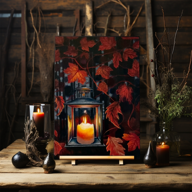Original Painting The Autumn Lantern