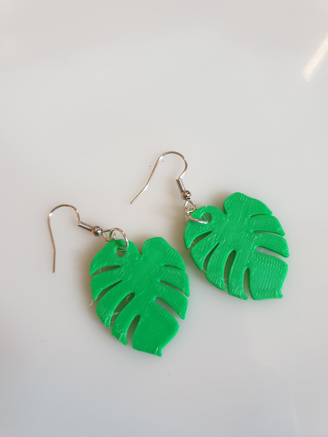 Boucle d'oreilles feuille monstera 