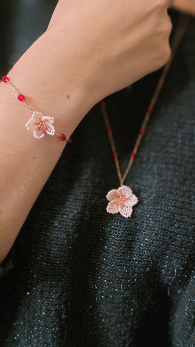 Bracelet perlé - White Christmas