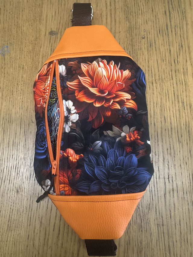 Crossbody Bag - Orange Flowers