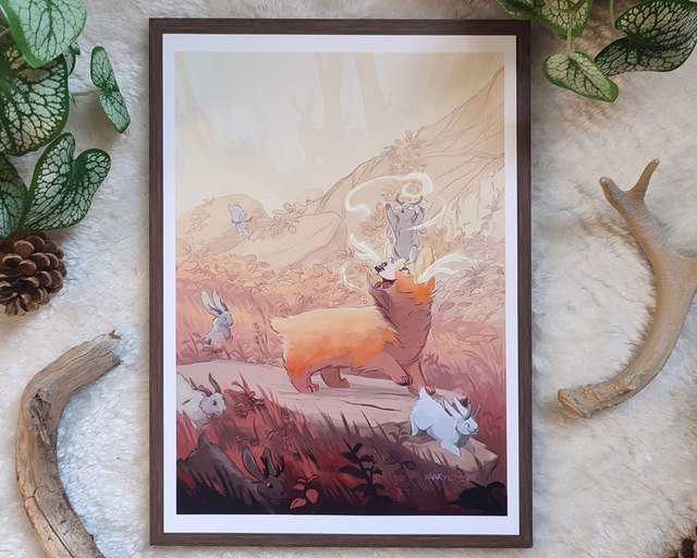 Tirage A4 Corgi Jackalopes