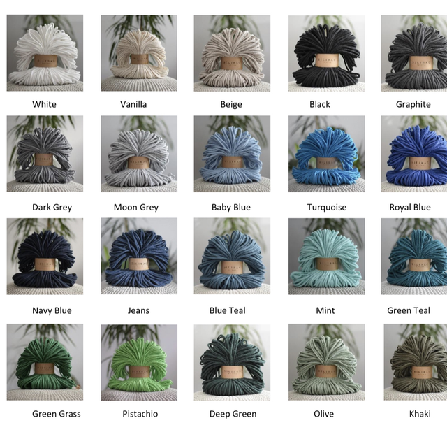 Cotton yarn colour chart 