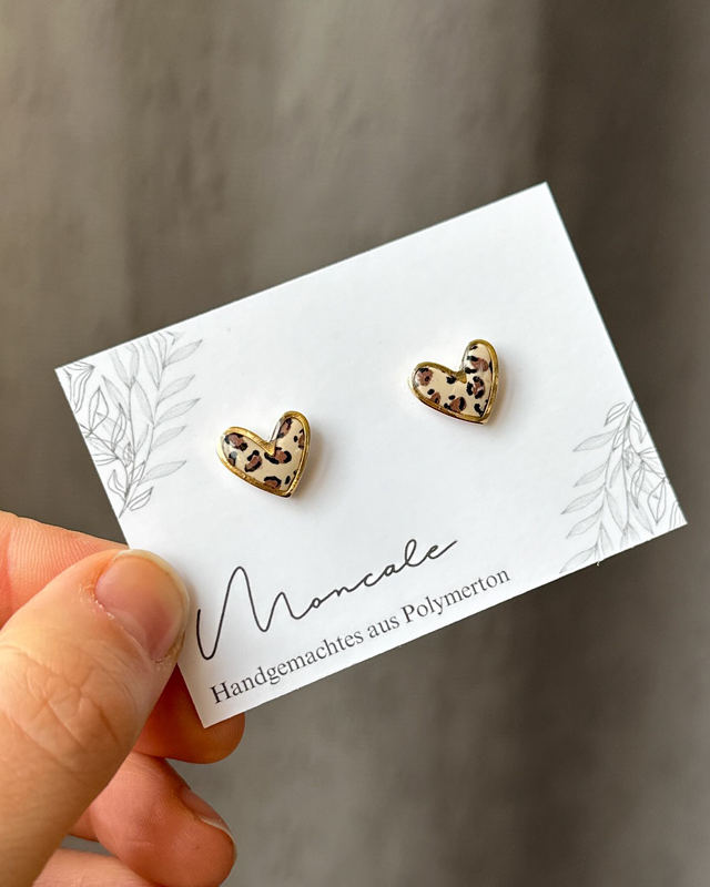 Beige Leo - gerahmtes Herz