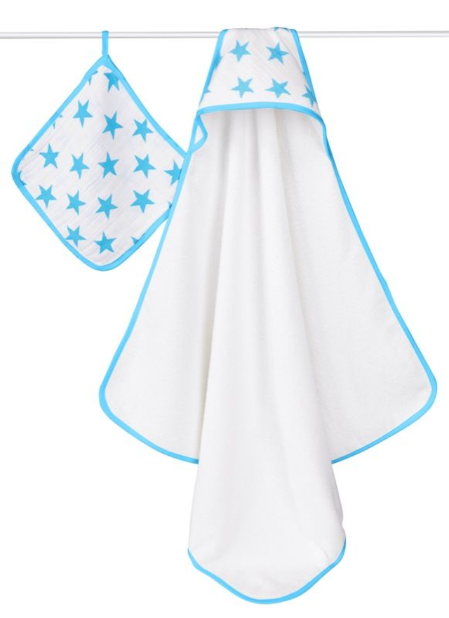 aden + anais Fluro Blue hooded towel set