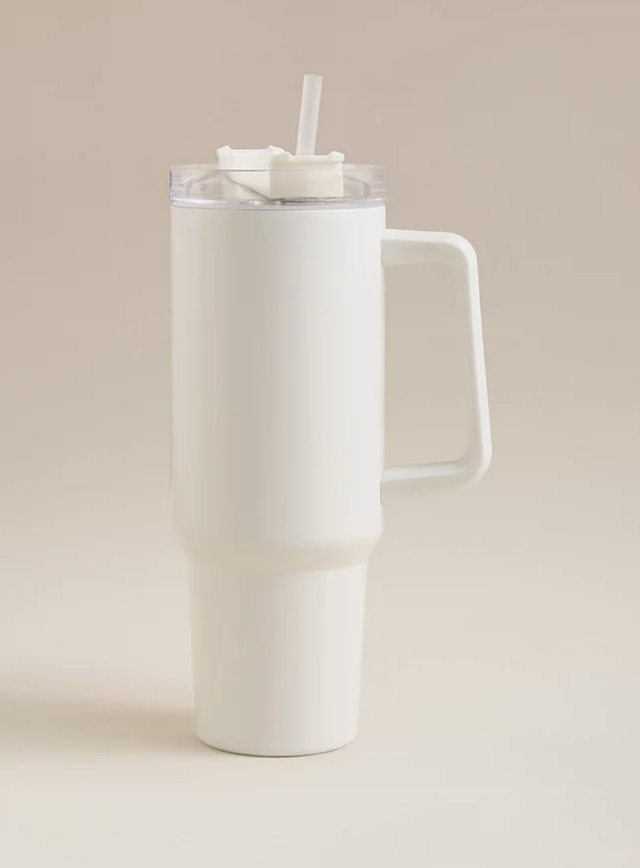 Personalised Cream Metal Tumbler 1136ml