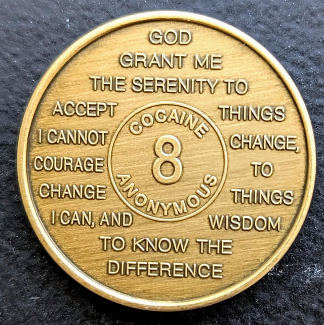 8 jaar metal coin