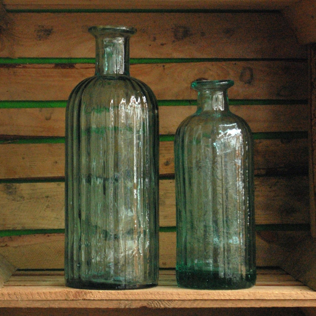 Green Textured Bottles