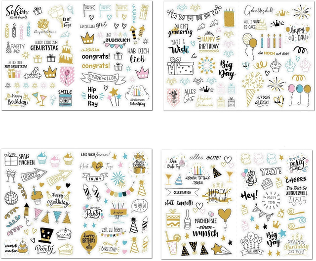 Sticker Geburtstag 225 Stück 