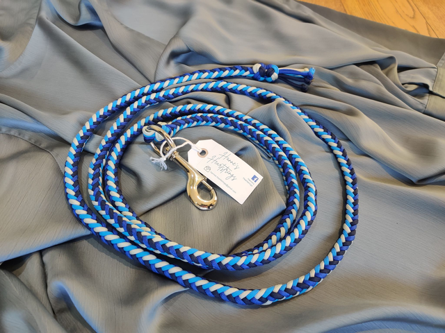 Stock: Leadrope - Blue and White, Herringbone, snap clip
