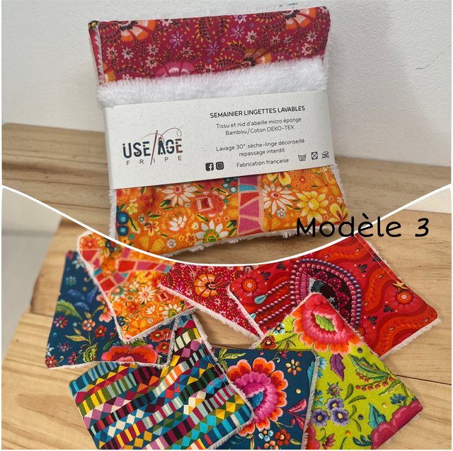 Semainier de lingettes démaquillantes – édition colorée & toute douce