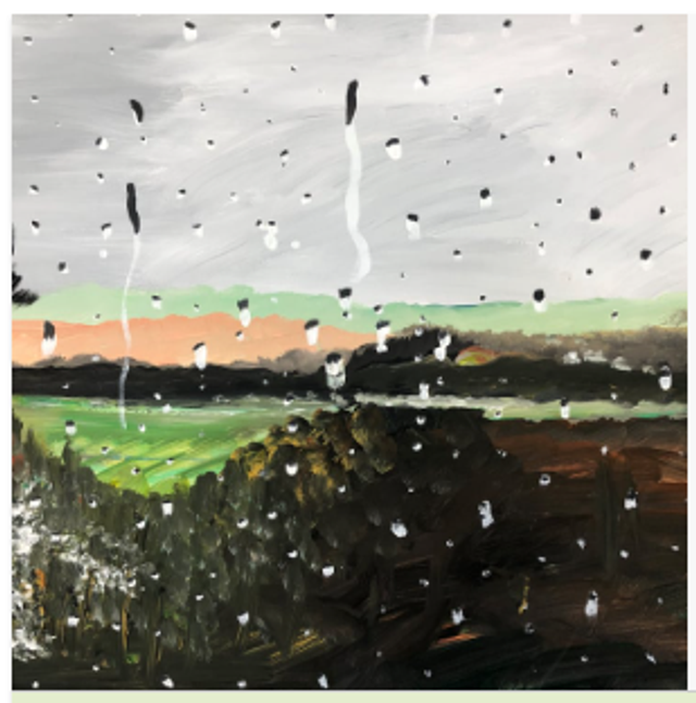 Raindrops - print of gouache painting by Jess De la Haye