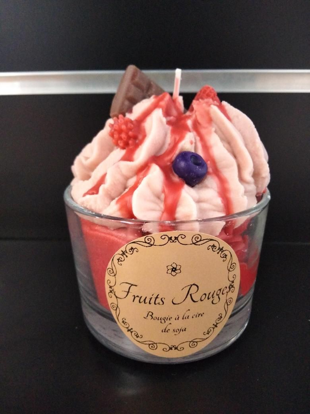 Bougie fruits rouges cire d'abeille et soja/coco