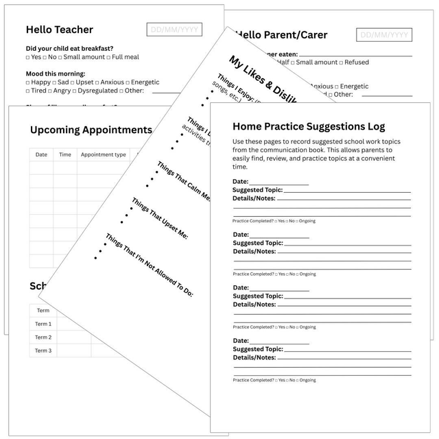 1 X Home & School Communication Book + 1 X School Meeting Notes Journal
