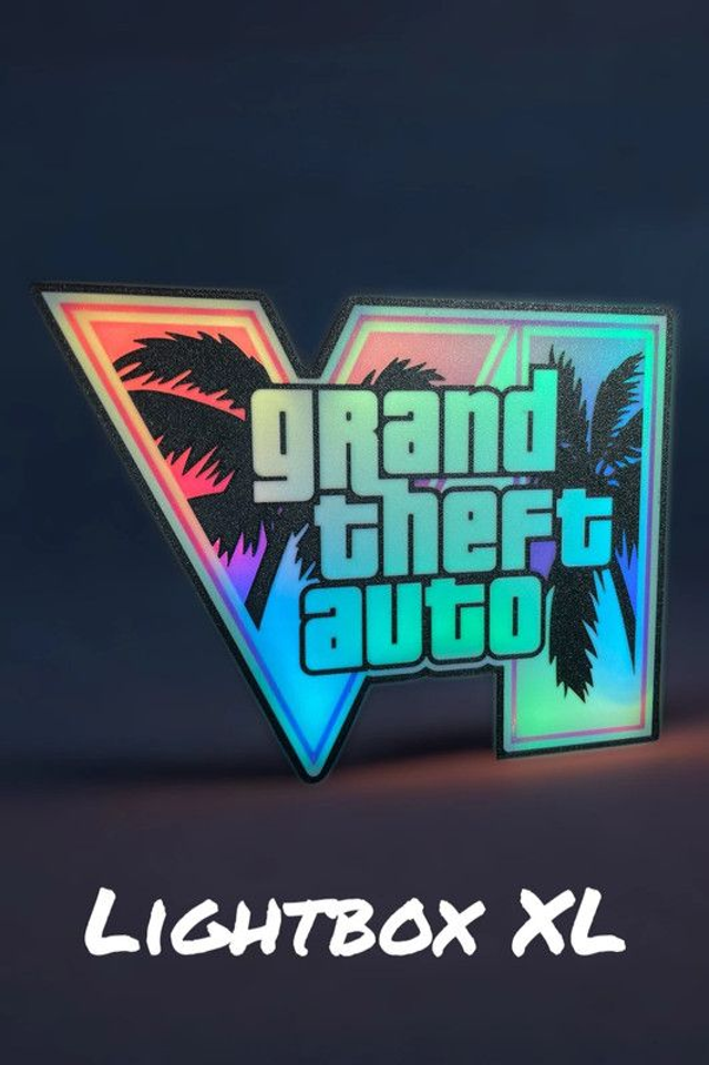 Lampe LED GTA 6 – Lightbox XL / Déco gaming Vice City