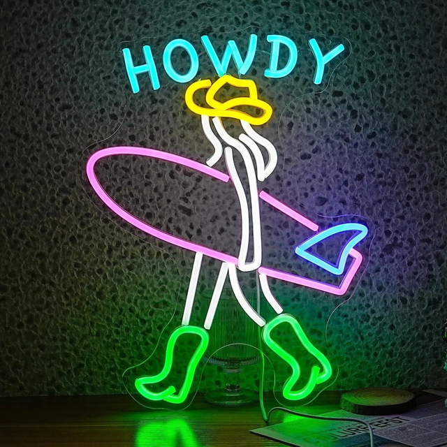 LED Neon Lamp Surfer (42x32cm)