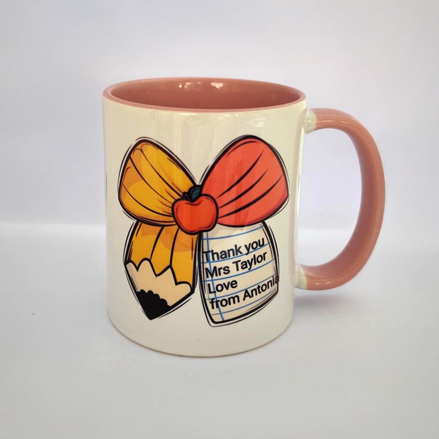 Customisable Teacher Thank You Mug – Pencil Bow 