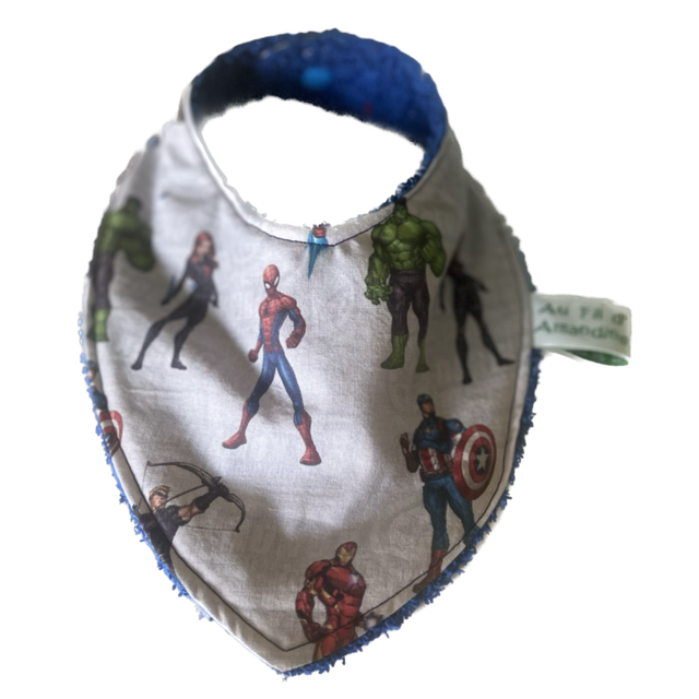 Bavoir bandana - éponge bleue