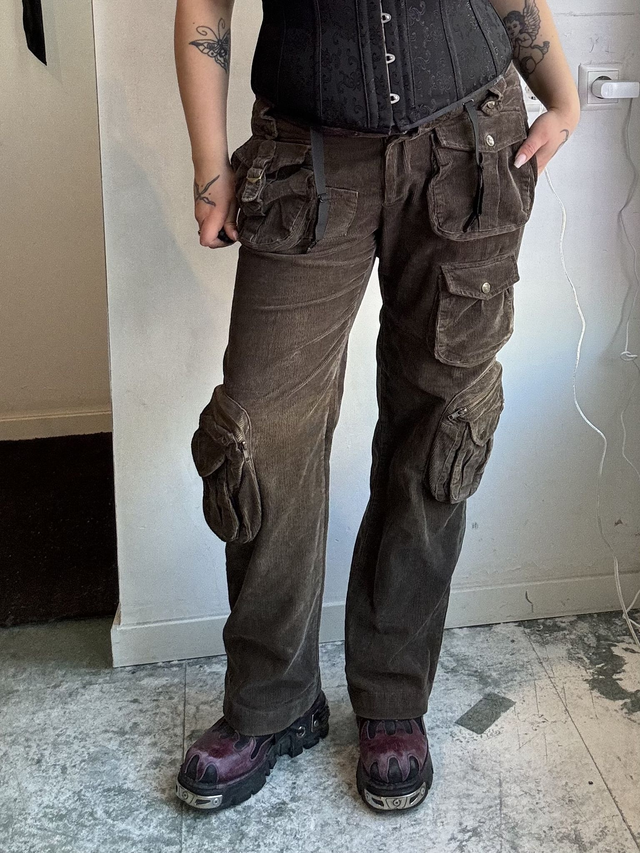 brown cargo corduroy pants