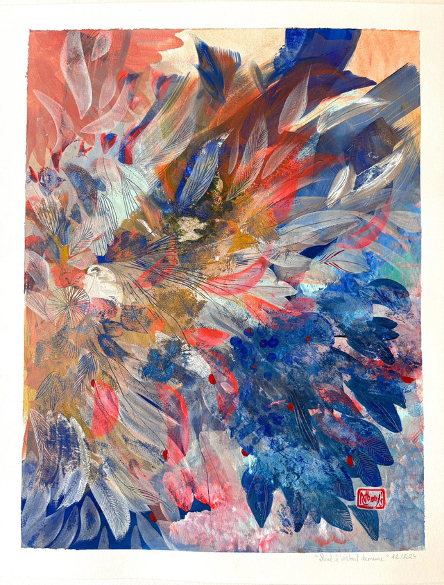 A - Seul demeure l'instant - Peinture originale  non encadrée