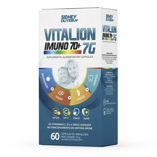 VITALION VIS LUTEÍNA E ZEAXANTINA COM ÔMEGA 3 60 CÁPSULAS SIDNEY OLIVEIRA