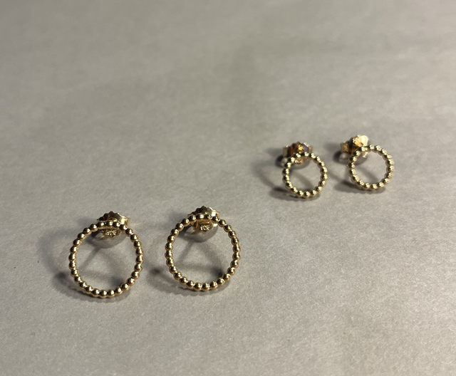 Ohrschmuck DOTS rund groß goldplattiert