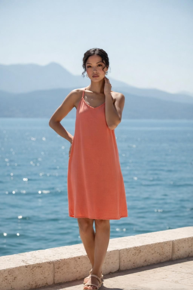 Φόρεμα κοντό με σκαφτη πλατη