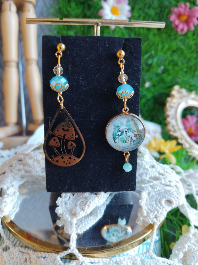 boucles d'oreilles champignon magique 