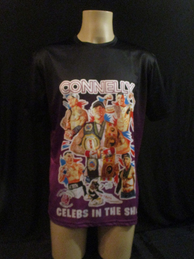 James 'The Truth' Connelly Picture T-Shirt ADULT 100% Polyester Crew Neck BLACK &amp; VIOLET (Large) Top
