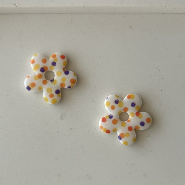 FLORA | Motifs Pois orange jaune violet
