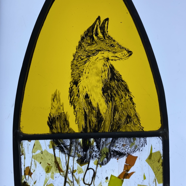 Fox stained glass arch