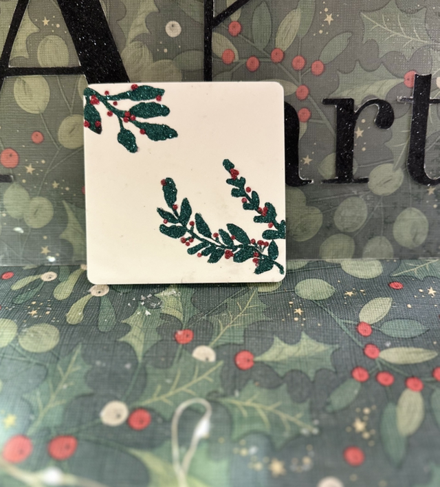 SET OF 4 GLITTER SQUARE COASTERS