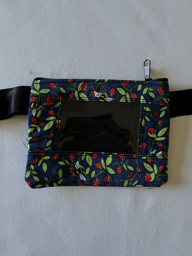 Strawberries on Navy Pouch