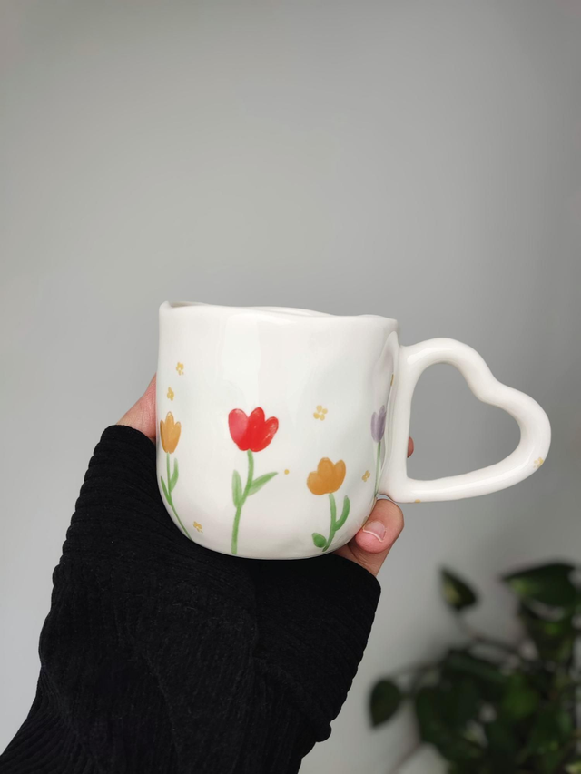 Mug en céramique tulipes