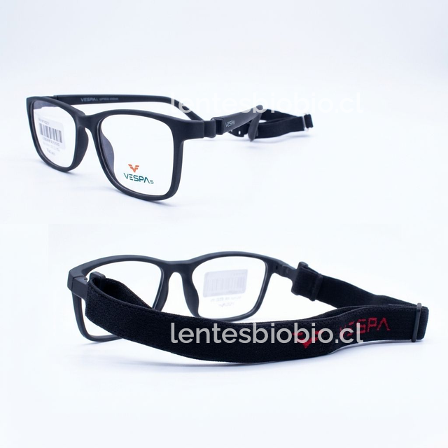 Marco Óptico Vespa PEBAX VE-21076 Deportivo - Patillas Reemplazables por Banda Elástica