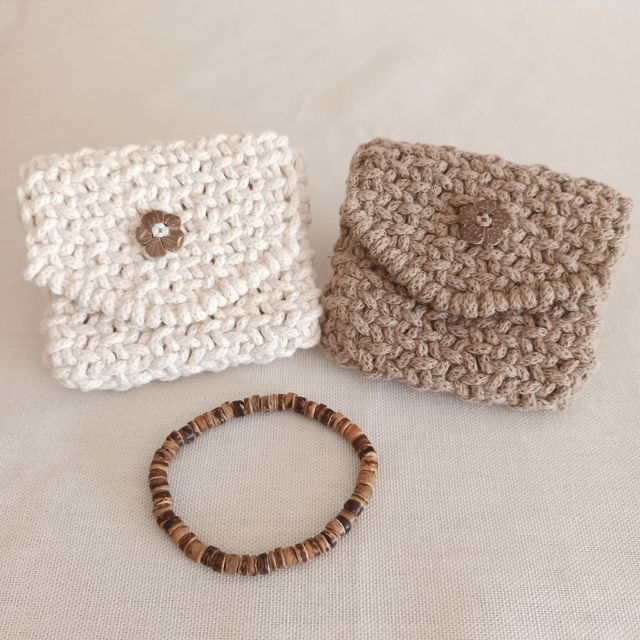 Porte-monnaie macramé coco