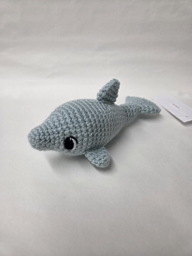 Pale Blue Dolphin Crochet Toy - UKCA Tested - KL-069