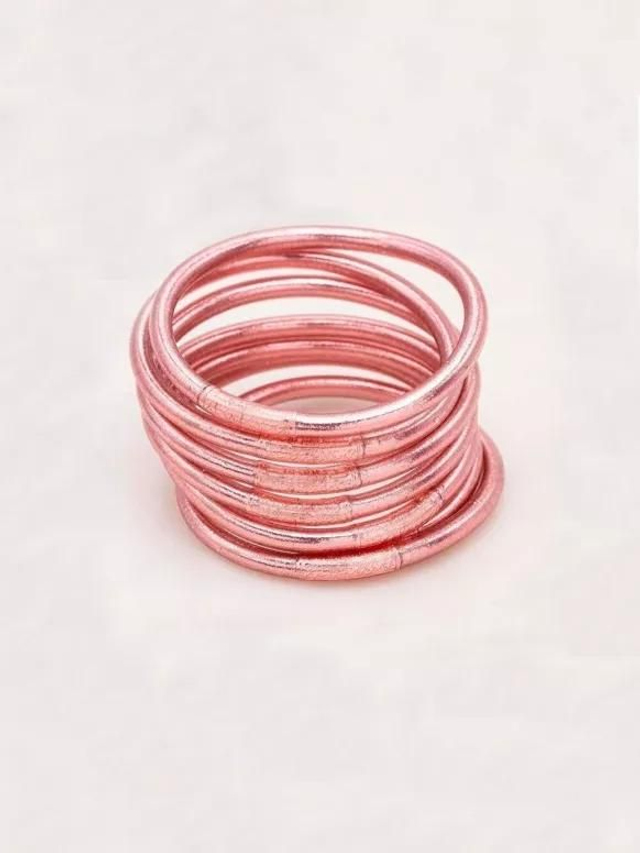 Jonc Bouddhiste rose gold avec mantra 