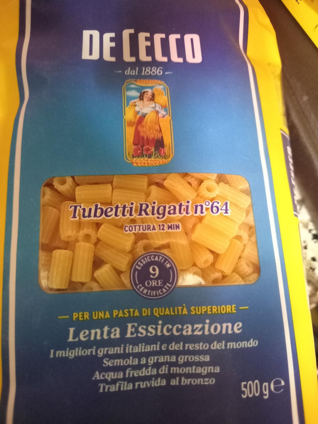Tubetti Rigati N. 64 De Cecco 500g 