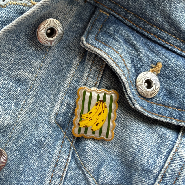 Banana Postage Stamp Pin Badge