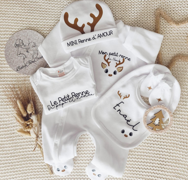 Ensemble velours &quot; Mon petit renne de Noël &quot;