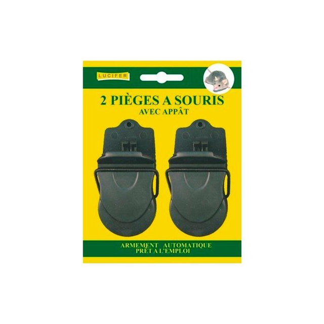 Piège à souris plastique pré-appâté – Lucifer (lot de 2)