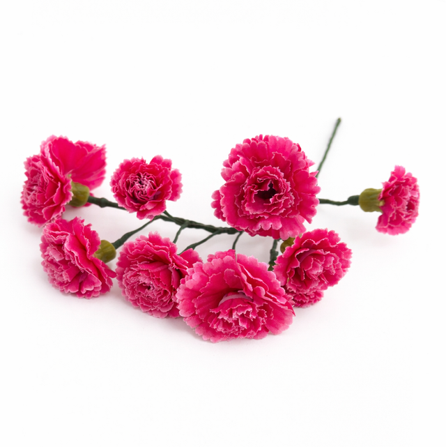 Tocado artesanal claveles y clavellinas fucsia 