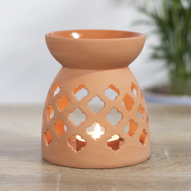 Quatrefoil Pattern Terracotta Wax Melt Burner 