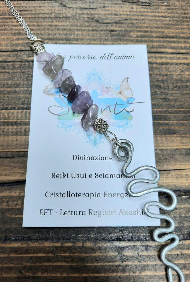 Amuleto donna chips ametista